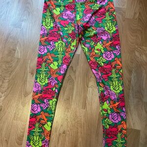 Neon Love Floral Tattoo Zumbawear®️ Long Leggings
